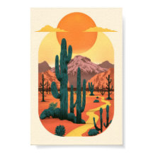 Boho Valv Öken Kaktus Minimalistisk Landskap