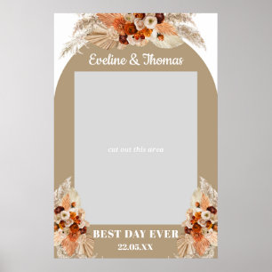 Boho valv terrakotta pampas bröllopsfotopropp poster