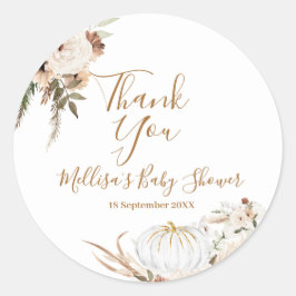 Boho valv vita pumpa tack Sticker Runt Klistermärke