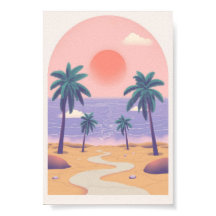 Boho Valvbåge Strand Solnedgång Palm Minimal