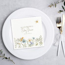 Boho vår blommigt personlig babydusch pappersservett