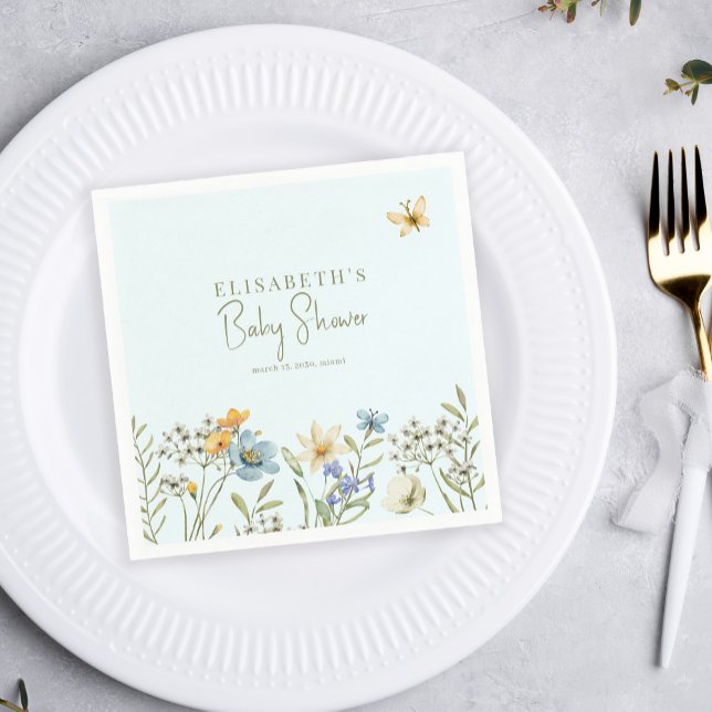 Boho vår blommigt personlig-babydusch pappersservett (Skapare uppladdad)