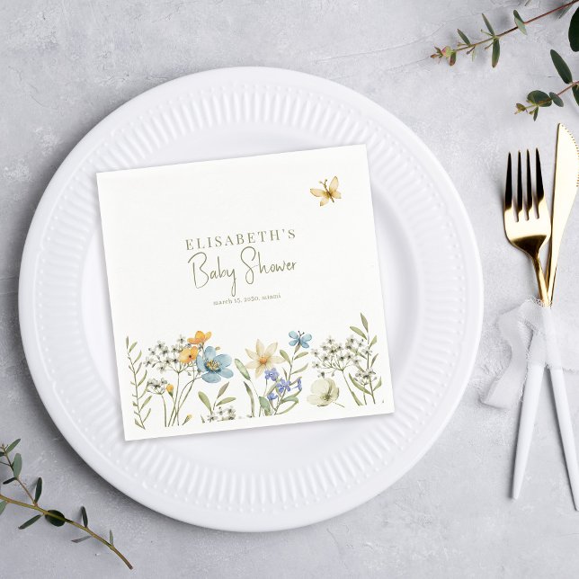 Boho vår blommigt personlig babydusch pappersservett (Skapare uppladdad)