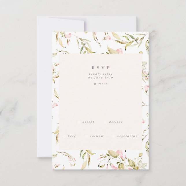 Boho Vår Botanical Big WildFlower Bröllop OSA Kort (Framsida)