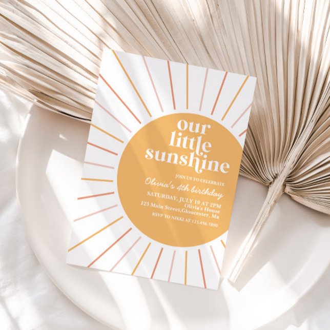 boho vår lilla inbjudan till solskenfödelsedag (Skapare uppladdad)