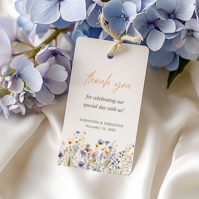 BOHO VÅR SOMMER WILDFLOWERS Tack Presentetikett (Skapare uppladdad)