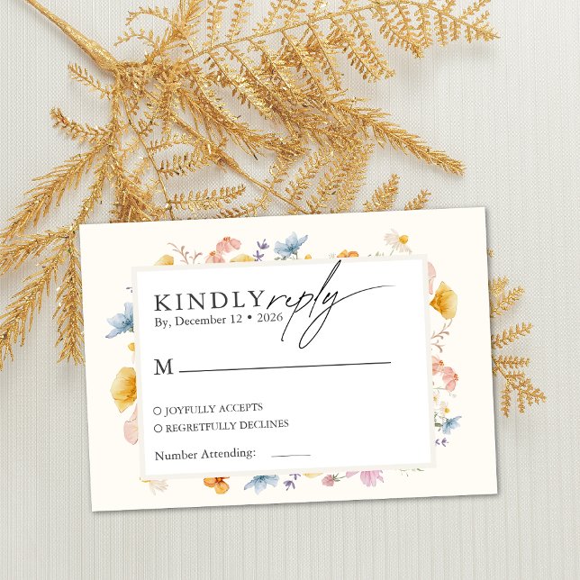 Boho Vår Vilda Blommor Botanisk Trädgård Tilläggskort (Skapare uppladdad)