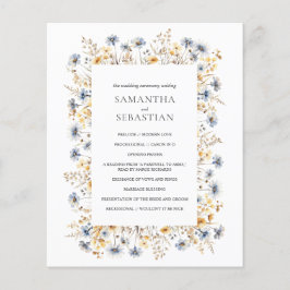 Boho Vår Wildblomma | Botaniskt Bröllopsprogram