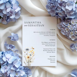 Boho Vår Wildblomma BRÖLLOP DINNER MENU