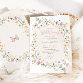 Boho Vår Wildblomma Garden Girl Baby Shower Inbjudningar