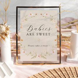 Boho Vår Wildblomme Spädbarn är ett svalt tecken Poster