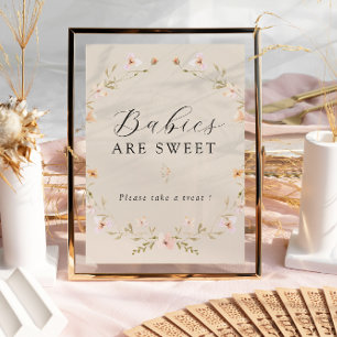 Boho Vår Wildblomme Spädbarn är ett svalt tecken Poster