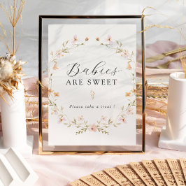 Boho Vår Wildblomme Spädbarn är ett svalt tecken Poster