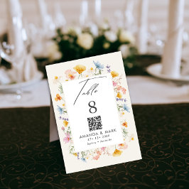 Boho Vår Wildblommor Botanical Garden Wedding Bordsnummer