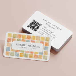 Boho varma pastellfärgade kakel Keramik Lera QR KO Visitkort