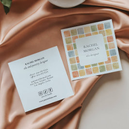 Boho varma pastellfärgade kakel keramik sociala me fyrkantigt visitkort