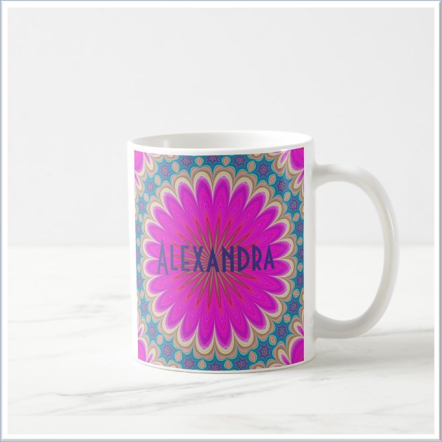 Boho varmröd mandala kaffemugg (Skapare uppladdad)