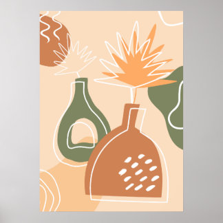Boho Vas Wall Art Print Tropical Löv Poster