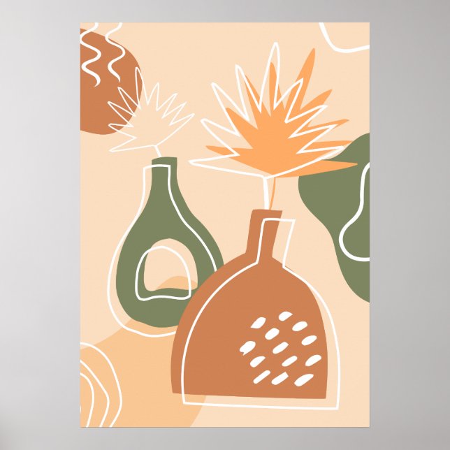 Boho Vas Wall Art Print Tropical Löv Poster (Framsidan)
