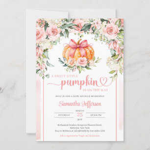 Boho vattencolor blommigt polka dot pumpkin inbjudningar