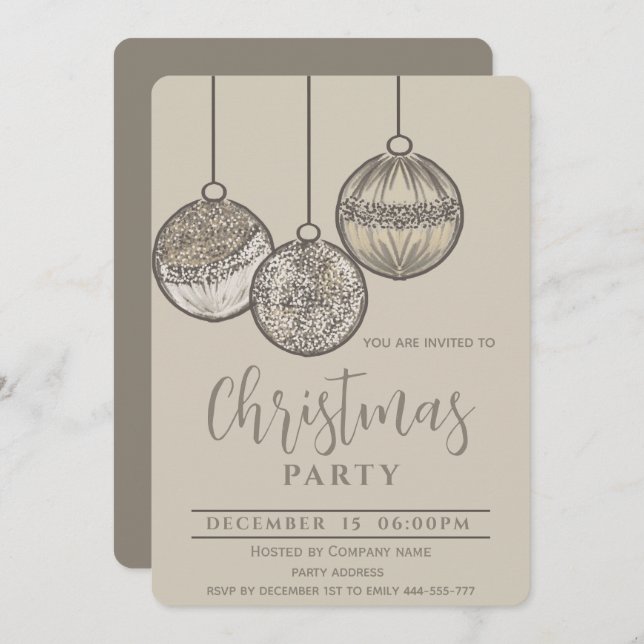 Boho vattencolor jul bollar company Helgdag Inbjudningar (Fram/baksida)