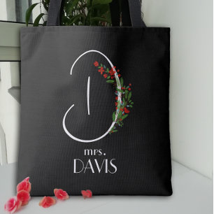 Boho vattencolor monogram brev D Tygkasse