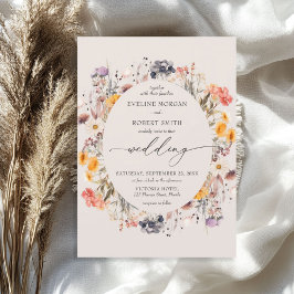 Boho vattencolor wildblommor wandeearthy inbjudningar