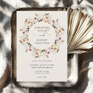 Boho vattencolor wildblommor wandfall earde inbjudningar
