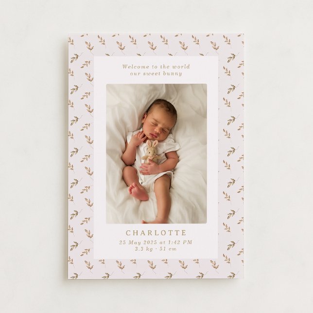 Boho, vattenfärg | baby-kort för födelseanmälan inbjudningar (Skapare uppladdad)