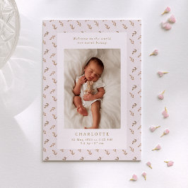 Boho, vattenfärg | baby-kort för födelseanmälan inbjudningar