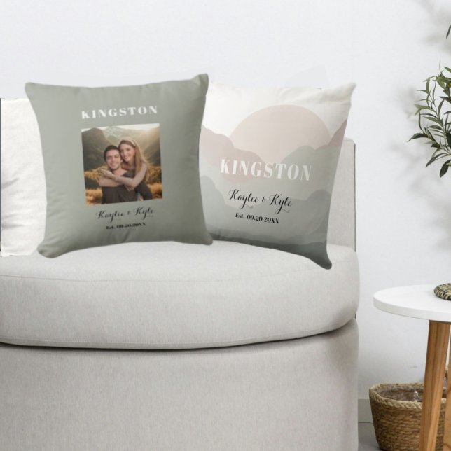 Boho-vattenfärg berg klenod kudde (Skapare uppladdad)