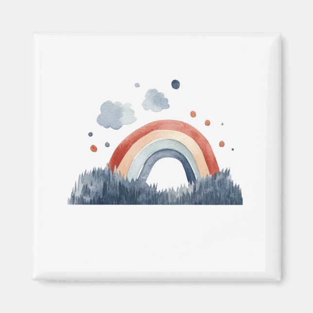 Boho Vattenfärg Regnbåge Magnet (Framsidan)