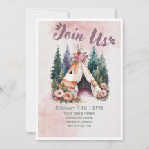 Boho-vattenfärg-skötsel-inbjudan