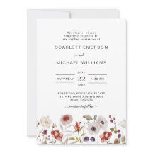 Boho Vattenfärg Vilda Blommor Bröllop