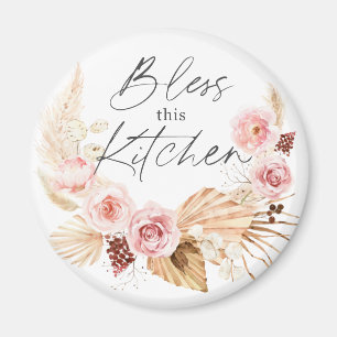 Boho vattenfärgad Blommigt Pampas Grass kylskåp Magnet