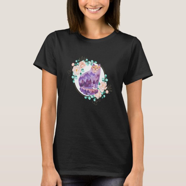 Boho Vattenfärgade kattdjur och djur T Shirt (Framsida)