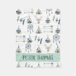 Boho vattenfärgsanpassad filt