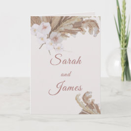 Boho vattenfärgsblomma Blompampas Grass Bröllop Inbjudan