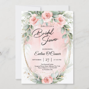 Boho vattenfärgsblommor blommor eucalyptus och gu inbjudningar
