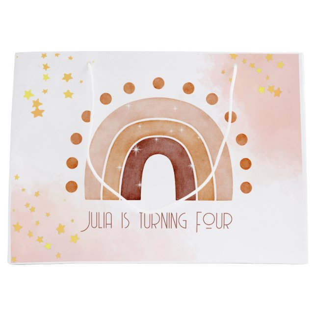 Boho vattenfärgsregnbåge Birthday (Framsidan)