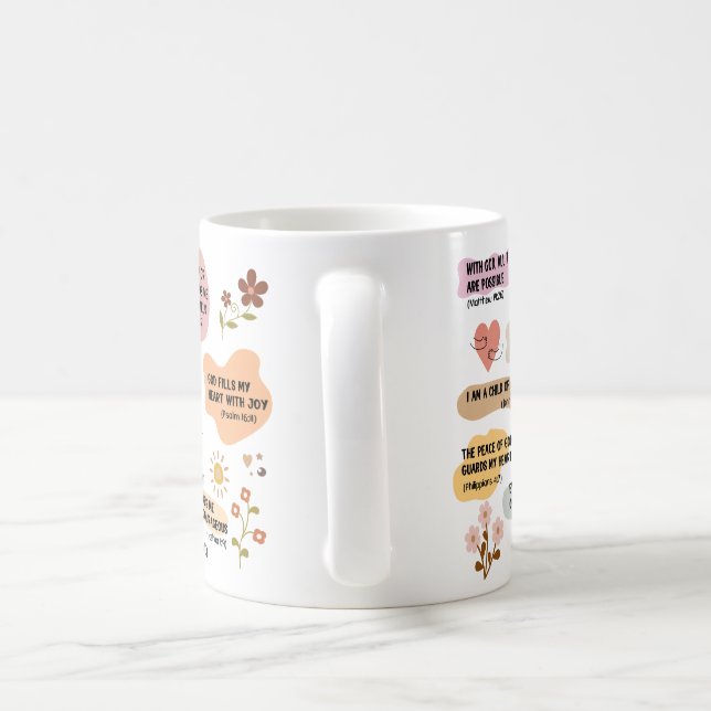 Boho-version för mina dagliga bibelbekräftelser kaffemugg (Handtag)