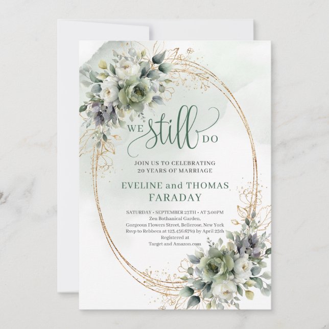 Boho Vi Gör Fortfarande Eukalyptus Vow Renewal Inb Inbjudningar (Framsida)