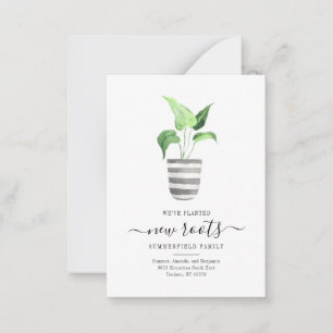 Boho Vi har flyttat New Roots Botanical Flytta Anteckningskort