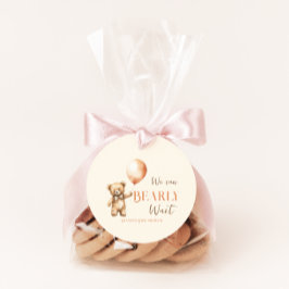 Boho vi kan bearly Wait Beige Bear Baby Shower Gåvor Etiketter