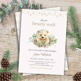 Boho vi kan bearly Wait Winter Baby Shower Inbjudningar