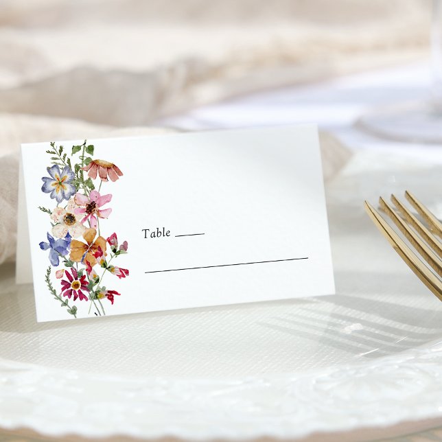 Boho Viket Platskort Placeringskort (Boho Floral Folded Place Card by Painted Paperie
)