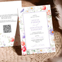 Boho vild blom lavendel allt i en QR bröllop