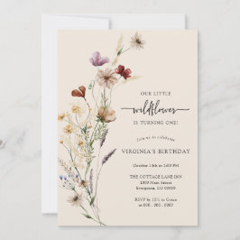 Boho vild blomster födelsedagsinbjudan inbjudningar