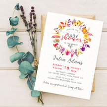 Boho vild blomster höstkrans lövverk baby shower