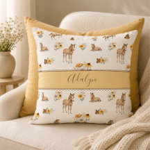 Boho vild blomsterhäst Monogram mönster